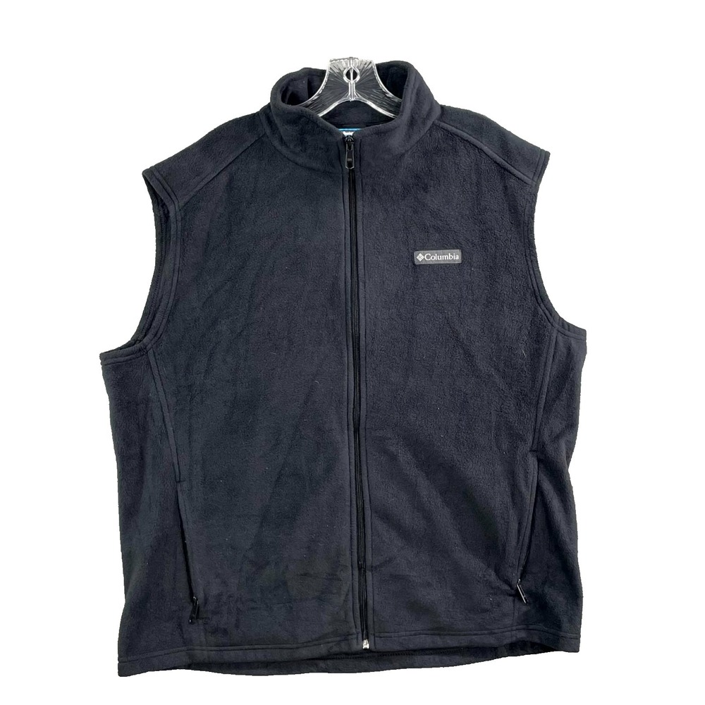 Columbia Sportswear Fleece Vest Mens Large Black Gorpcore Outdoor Hiking 90s